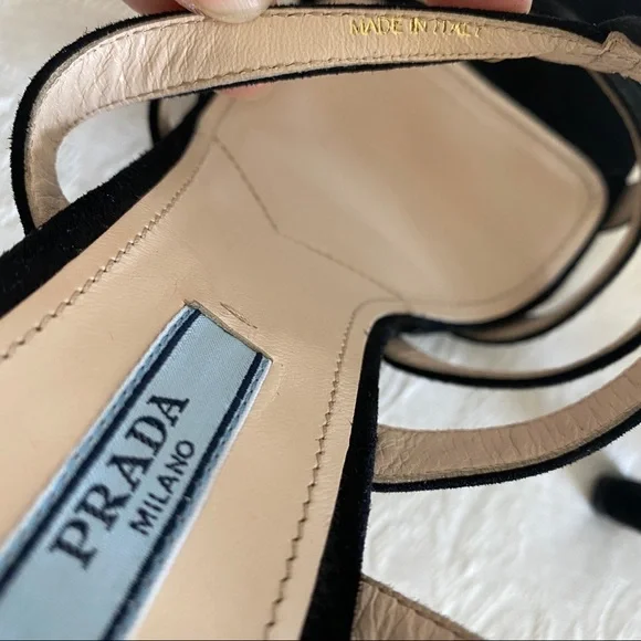 Prada blacks crisscross strap suede sandals - Picture 11 of 13